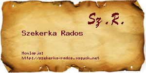 Szekerka Rados névjegykártya